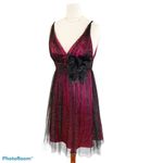 Jovani  Fuschia & Black Glitter Tulle Cocktail Dress Size 4 Photo 1
