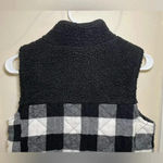 Maurice's Size Small Black Buffalo Plaid Sherpa Block Vest Photo 6