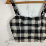 Papaya Black Plaid Crop Top Photo 2