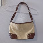 Bass western beige brown riveted shoulder bag Photo 0