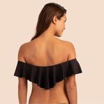 Trina Turk ππ Monaco Solids Off The Shoulder Bandeau Bikini Top ~ Black 4 NWT Photo 1