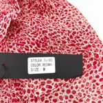 Lucy Paris Womens M Cynthia Smocked Top Red White Cropped Long Sleeve Boho Photo 4