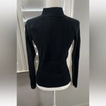 DKNY 90s active fitted 2 tone quarter zip pullover sweater black ivory Ribbed M Photo 8