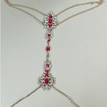 Gold Pink Gems Rhinestones Diamond Body/Waist Chain Choker Necklace Jewelry Accessory O/S 💖✨ Photo 0