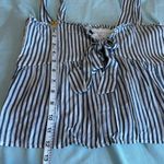 American Eagle NWT AE Tie-Front Babydoll Blouse Blue/White Stripe. Sweetheart Neck Sleeveless S Photo 5