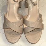 Lulus Lulu’s Light Nude Crocodile-Embossed Ankle Strap Heels(Size 11) Photo 7