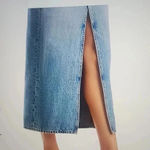 Derek Lam  IO CROSBY COTTON HIGH RISE DENIM MAXI SKIRT SIZE 26 Photo 5
