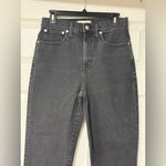 Madewell  Women's High Waist Classic Straight Jeans Black Frayed Hem, Size 27 Photo 2