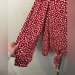 Primark  red Floral blouse with front tie‎ size 4 Photo 1