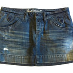 American Eagle Outfitters distressed denim mini skirt 6 Photo 0