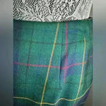 Pendleton Vintage.  Petite Virgin Wool Green Plaid Pencil Skirt. Leather Strap. Photo 5