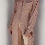 ZARA NEW  Pink Satin Effect Floral Print Button Front Maxi Shirt Dress Small Photo 0