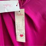 Parker NYC Blouse Megan High Neck Flounce Sleeveless Top in Dark Azalea Sz M NWT Photo 10