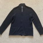 Chico's Chico’s Black Wool Blend Full Zip Coat Jacket Leather Trim Stretch Size 1 EUC Photo 8