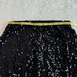 Rainbow Sandals Vintage Rainbow Sequined Skirt Womens Sz L Black Stretch‎ Sparkly Club Y2K Party Photo 3