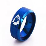 Kansas City‎ Chiefs Blue Stainless Steel Ring Photo 0