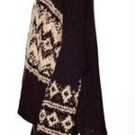Free People  Brown Fair Isle Split Turtleneck Wool Knit Winter Sweater M Photo 1