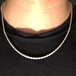 Solid Silver Chain Rope Chain 20in 2mm And Silver Cross Photo 5