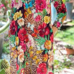 Johnny Was NWOT Sandra Seaside Dress M Floral Butterfly Leopard Boho Pockets Photo 0