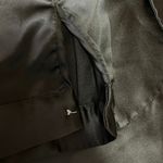 ZARA Black Silky Satin Button Down Collar Long Sleeve Pockets Crop Shirt Top S Photo 3