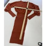 Toccin x RTR Dress‎ Womens Small Brown Knit Sweater Puff Sleeve Mini Cotton Photo 5