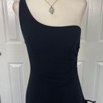 City Triangles 90s Romantic Goth Black Asymmetric One Shoulder Cinched Prom Formal Dress M Photo 2