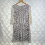Eliza J ELIZA‎ J Ivory Floral Lace Overlay Shift Dress Size 8 Photo 5