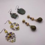 Lot Of 3 Costume Earrings Pierced Dangle Drop / Bead Photo 1