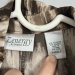 Chico's Zenergy by Chico’s Brown/Beige Zip Up Abstract Print Jacket Size 2 Photo 5