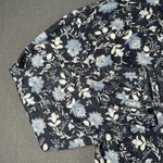 Old Navy Old Navy Shirt Womens Medium Blue Floral Long Sleeve Trim Cuff Pullover Top Photo 2