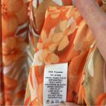 Susan Graver Like New  Top / Swim Cover-Up Orange Floral Gold Sequin V Neck 3X Photo 5