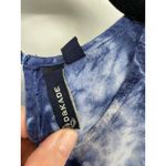 Y2K 90s Grunge D&Kade Crop Shirt Teen Large Blue Rayon Tie Dye Tie Waist Pocket Photo 4