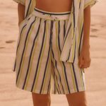 Anthropologie  neon and navy striped Bermuda shorts Photo 0