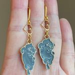 Handmade Kawaii cute cat heart dangle earrings✨ Photo 2