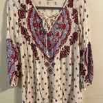 Billabong Womens White Pink Boho Hippie Long Sleeve V-Neck Tunic Size XS Photo 0