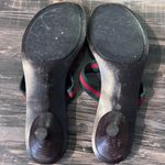 Gucci  GG Logo Sandals Kitten‎ Heels THONGS Flip Flop Slides Brown Green Red 9.5 Photo 8