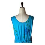 Bali Chic Dress Women Large Blue Floral Tie Back Maxi Boho Cottagecore Beach Photo 4