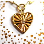 Unwritten NWT  LOVE 14k Gold Plated Cubic Zirconia Heart Statement Necklace Photo 1