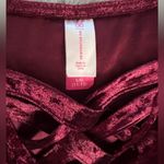No Boundaries Bodysuit V-Neck w Crisscross Bodice, Long Sleeves, Velvet Burgundy, Sz Large Photo 7