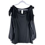 INC Womens Tops Size 3X Black Stretch Jersey Knit Velvet Bow Cold Should… Black Photo 0