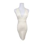 Lulus  What a‎ Looker Bodycon Cream Mini Dress SMALL Soft Girl Backless Party Photo 3