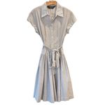 Norma Kamali  Belted Pinstripe Button Down Shirt Dress Size L NEW WITHOUT TAGS Photo 9