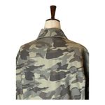 ZARA  Jacket Women Small Green Camo Cotton Sequin Stripe Coat Streetwear Outdoor Photo 4