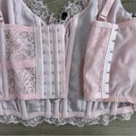 Victoria's Secret Victoria’s Secret Dream Angels Unlined Lace Up Corset Bra Light Pink NWT Large Photo 4