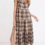 Madewell Plaid Tiered Midi Dress Photo 0