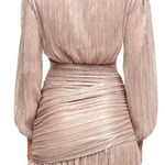 Maje Pleated Metallic Pink Dress Photo 2
