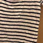Paige Linnea Linen Striped Pocket V Neck Short Sleeve T-Shirt Blue White Small Photo 3