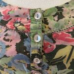 Green and Pink Floral Asymmetrical Tank Top with Relaxed Fit Size 8 White Photo 3