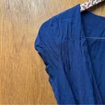 l*space L* Goa Short Sleeve Wrap Midi Dress Swim Coverup Midnight Blue Medium Photo 4