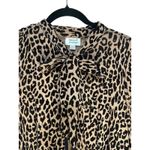 Unique Vintage  Leopard Print Button Front Maxi Dress With Tie Neck Size 1X Photo 5